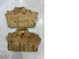 Set of 2 Vintage 1980's Rough-out Suede Western Overshirt jacket. Made in Mexico