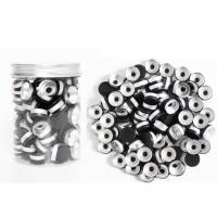 20mm Black Flip-On Caps, 100 pcs, Aluminum, Plastic, Black