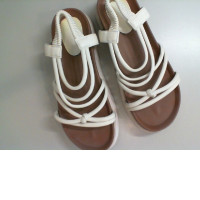 Women's white open platform shoes