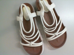 Women's white open platform shoes