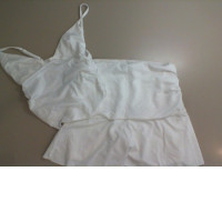 Women's suit, white top + white skirt