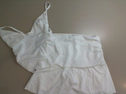 Women's suit, white top + white skirt