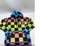 Rainbow pattern hooded sweatshirt