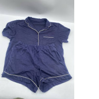 Women's navy blue shirt and shorts pajamas Women's navy blue shirt and shorts pajamas
