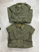 Set of 2 secondhand green raincoats with collar