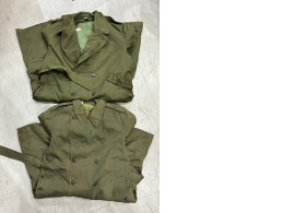 set of 2 SECONDHAND dark green coat with collar
