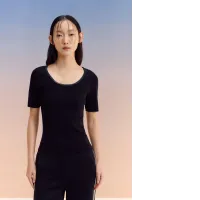 Rhinestone Neckline Knit Top