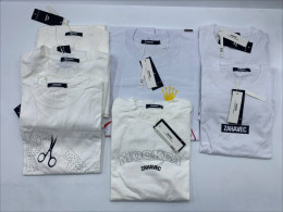 Set of 7 ZAHAVEC Men's white round neck t-shirt