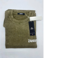 ZAHAVEC Men's khaki green round neck t-shirt