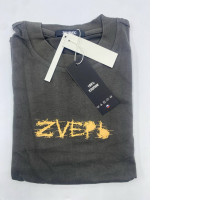  ZAHAVEC Men's dark brown round neck t-shirt