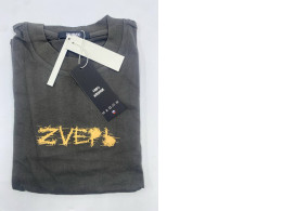  ZAHAVEC Men's dark brown round neck t-shirt