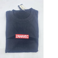 ZAHAVEC Men's dark black crew neck t-shirt