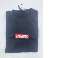 ZAHAVEC Men's dark black crew neck t-shirt