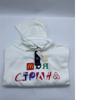ZAHAVEC Men's white hooded sweatshirt