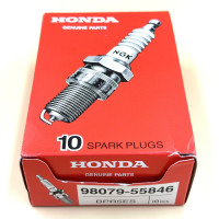 A set of 10 spark plugs for a Honda motorcycle.