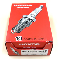 A set of 10 spark plugs for a Honda motorcycle.