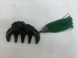 Tibetan wooden comb, carved with natural lotus flowers