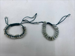 Set of 2 Emerald green beaded rope bracelet 