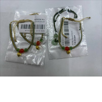 Set of 4 Red Braided Rope Bracelet with Gold Beads for Women Set of 4 Red Braided Rope Bracelet with Gold Beads for Women