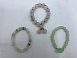 Set of 3  Emerald green beaded bracelet for women