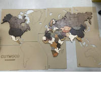 Custom wooden and paper map