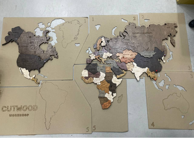 Custom wooden and paper map Custom wooden and paper map
