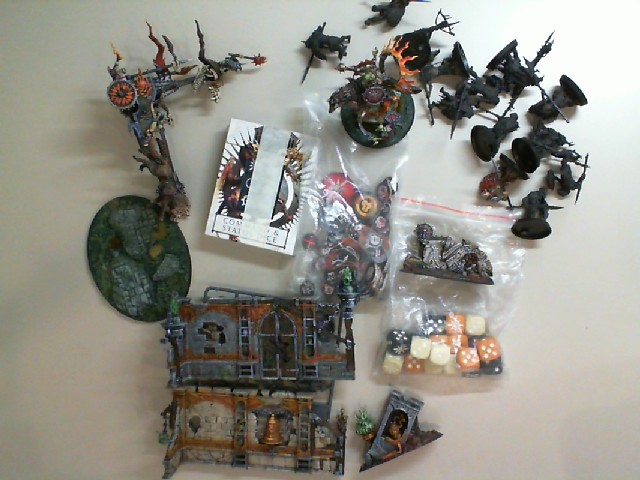 A set of figures and castle walls for a board game A set of figures and castle walls for a board game