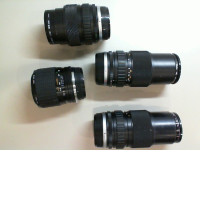 Set of 4 lenses for Olympus camera, second hand