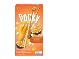 Glico Pocky Crush Fruit, passion fruit yogurt and mango flakes flavor