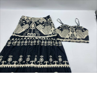 Black tube top and black long skirt