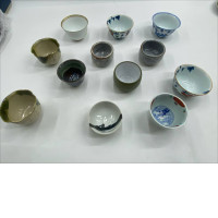 Large Set of Japanese Tea Cups for the Tea Ceremony Large Set of Japanese Tea Cups for the Tea Ceremony