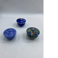 Set of 3  Japanese tea glass with lid
