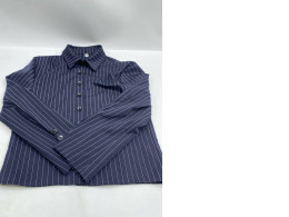 Women's long-sleeved shirt, blue with white stripes Women's long-sleeved shirt, blue with white stripes