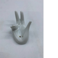 Glass, white hand-shaped glass