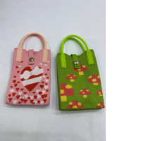 Set of 2 Small pink and green handbag