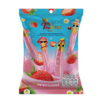 Siam Ruby Farm, dried banana sticks coated with strawberry milk, 50 grams