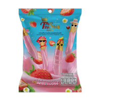 Siam Ruby Farm, dried banana sticks coated with strawberry milk, 50 grams