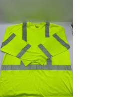 Kishigo Class 3 Premium Black Series long sleeve high-visibility safety T-shirt in lime yellow. 
