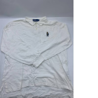 Polo Ralph Lauren long-sleeved polo shirt in white cotton with an embroidered Polo Bear logo Polo Ralph Lauren long-sleeved polo shirt in white cotton with an embroidered Polo Bear logo