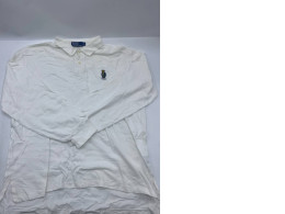 Polo Ralph Lauren long-sleeved polo shirt in white cotton with an embroidered Polo Bear logo