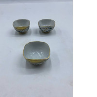 Set of 3 Glass, clear Japanese sauce cup 