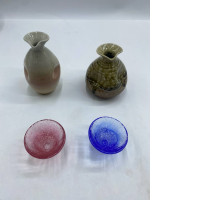 Set of 4 Glass, sake bottle and sake glass 