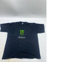 Women's black round neck t-shirt with monster pattern