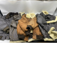 Set of 5 Vintage Aviator Faux Leather Bomber Jacket