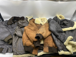 Set of 5 Vintage Aviator Faux Leather Bomber Jacket