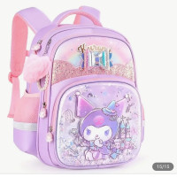 Sanrio Kuromi Backpack, Book Bag, School Backpack, Kawaii, Kids, Pink
