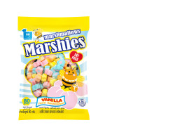 Vanilla-scented marshmallows, flower shape, size 80 grams