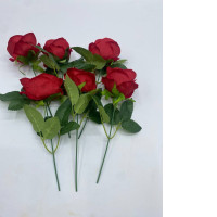 Set of 6 Plastic red roses 