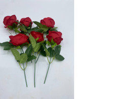 Set of 6 Plastic red roses 