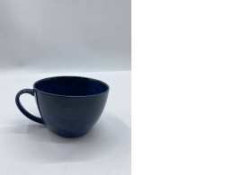 Glass, coffee glass with blue handle 